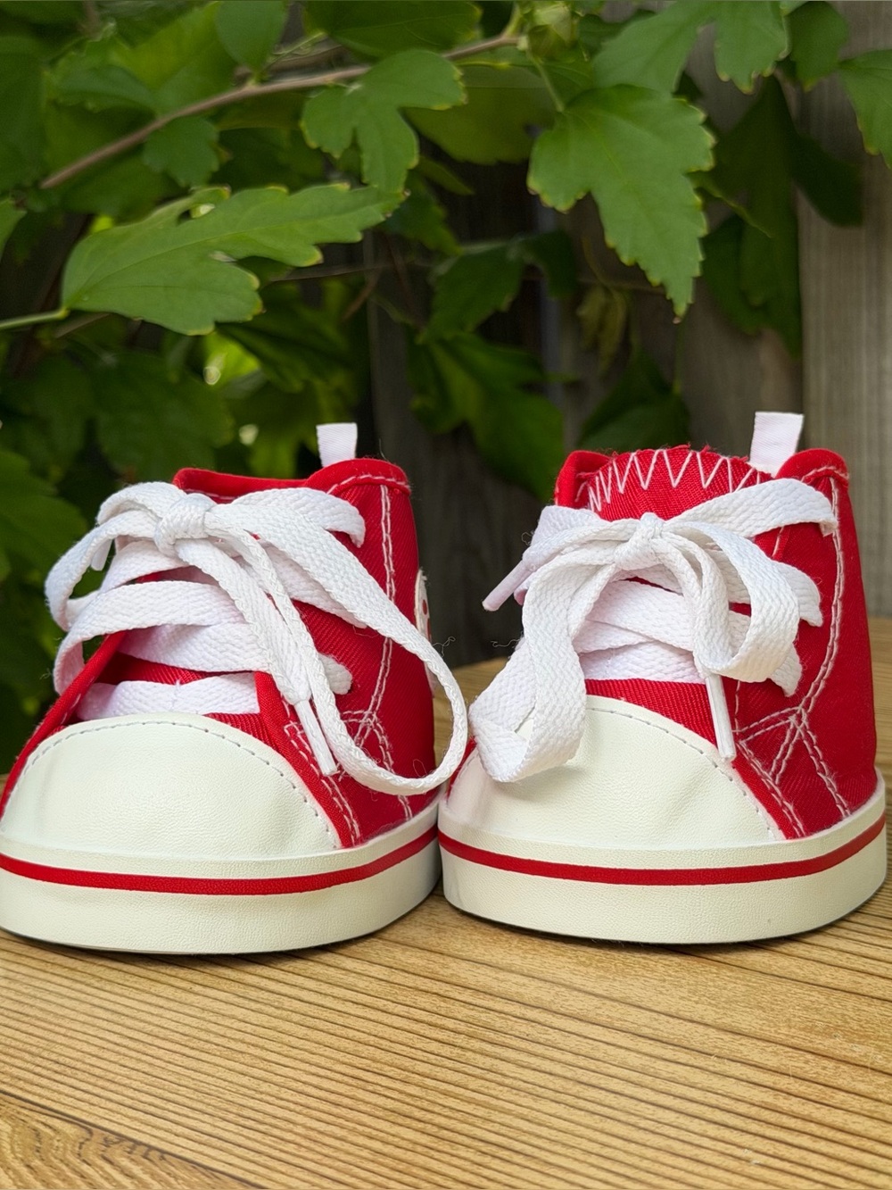 Build-A-Bear Red White Lace Up Sneaker Shoes Stuffed Animal Plush Accessory
